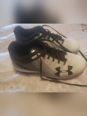 Under Armour Kids Black and White Athletic Shoes
